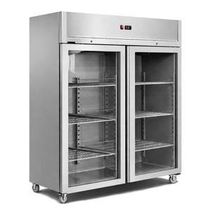 Ticari Dik Tip <span class=keywords><strong>2</strong></span> Kapılı Dondurucu Paslanmaz Çelik Çift Sıcaklıklı Dik Tip Buzdolabı Soğutucu - Product Image 5