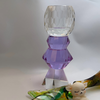 Porte-bougie en cristal dégradé violet, cadeau pour mariage ou fête