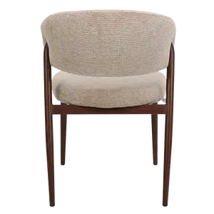 Elegante Sedia da Pranzo Moderna con Schienale Curvo, Rivestimento in Tessuto e Gambe in Metallo - Product Image 3