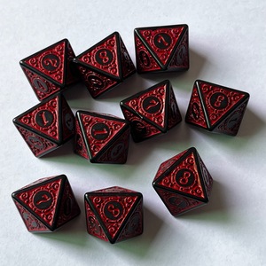 Dés en acrylique antique à 8 faces avec motif polyédrique unique, jeu de société numérique de style creux pour joueurs de dés <span class=keywords><strong>brevet</strong></span>és - Product Image 4