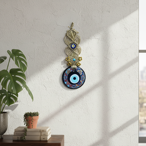 Macrame Evil Eye Tenture murale Ornement 10x30cm Design complexe pour l'attrait décoratif - Product Image 3