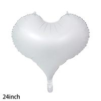 Ballons en forme de cœur élégants de 24 pouces, adaptés à la décoration de mariage, de la Saint-Valentin, des anniversaires et aux thèmes romantiques