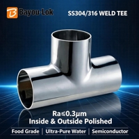 Raccord coudé soudé en acier inoxydable 304/316L, qualité sanitaire, basse pression, raccord NPT, pour système de conduite d'eau pure