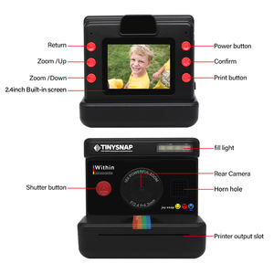 Cámara de Impresión Instantánea para Niños, Pantalla de 2.4 Pulgadas, Zoom Digital de 16X, Video de 1080P, Foto de 12MP, Cámara de Impresión sin Tinta, Juguete, Regalo de Cumpleaños, Navidad - Product Image 4