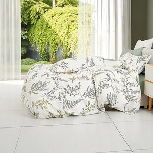 Queen Size 100% Cotton Modern Plant 3-Piece <b>Duvet</b> <b>Cover</b> Set <b>Fluffy</b> Comforter 200TC Breathable Eco-Friendly Luxury Bedding - Product Image 3