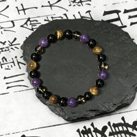 Bracelet en pierres naturelles œil de tigre, améthyste et obsidienne, tendance, unisexe, cadeau idéal pour hommes et femmes, vente en gros