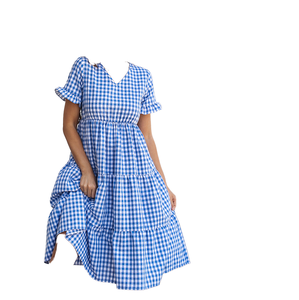 เดรสผู้หญิงทรงเอ สไตล์ลำลอง สง่างาม คอวี แขนสั้น ระบายอากาศได้ดี ความยาวระดับเข่า เอวธรรมชาติ  โลโก้ด้านหน้า เหมาะสำหรับฤดูร้อน - Product Image 2