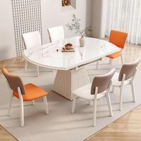 Table à manger extensible en gros, design transformable rond en ovale, meuble idéal pour gagner de la place dans les petits appartements, gris