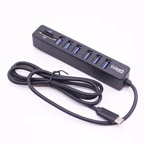 Typ C Hub Multi USB C Hub Splitter Hoch geschwindigkeit 6 Anschlüsse USB 3.1 Hab All In One TF SD-Kartenleser USB Combo Für PC Laptop Macbook