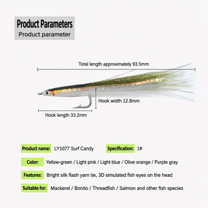 Leurre de pêche à <span class=keywords><strong>la</strong></span> <span class=keywords><strong>mouche</strong></span> Best-Seller Surf Candy Saltwater, appât artificiel dur <span class=keywords><strong>pour</strong></span> <span class=keywords><strong>la</strong></span> pêche en mer de <span class=keywords><strong>la</strong></span> bar, de <span class=keywords><strong>la</strong></span> <span class=keywords><strong>truite</strong></span> et du saumon – Utilisation en mer et en rivière - Product Image 4