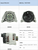 Alternateur de voiture FIAT Grande Punto 1.4 8V 199 2005-2009, FIAT Idea 1.4 350A1.000, FIAT Idea 1.4 16V 1022118430