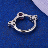 Anneau clicker sans soudure en titane ASTM F136 avec zircon cubique carré pour piercing de nez, de septum, de cartilage et de daith - Vente en gros usine