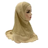 Женский хиджаб из лайкры для девушек, 1 шт., легкий Натяжной головной шарф с люрексом, мусульманский мгновенный хиджаб, шляпа