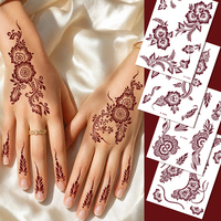 Autocollants de tatouage temporaire personnalisés OEM ODM en dentelle rouge profonde, motif floral, non toxiques, pour le corps, les bras et les mains, vente en gros