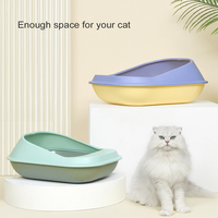 Boîte de toilette portable pour chat Boîte à litière pliable pour chat Petite boîte étanche semi-fermée pour chat
