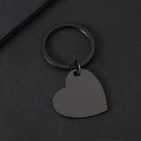 Porte-clés en acier inoxydable en forme de cœur gravable personnalisé Ywyougang, breloque vierge pour cadeau personnalisé et accessoire de bricolage