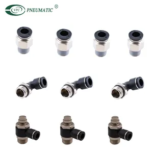 China VPC Pneumatic Air Fitting Male straight Elbow air pipe fitting Plastic Air tube fitting