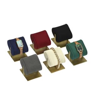 Présentoir à bijoux personnalisé en microfibre multicolore, support pour montres et bracelets, présentoir complet pour la vente au détail de mode - Product Image 1
