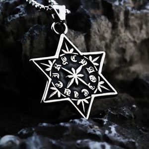 Colgante de Constelación de Estrella de Seis Puntas de Acero Inoxidable Estilo Retro Europeo-Americano, Joyería Temática, Regalo para Combinar con Ropa - Product Image 4