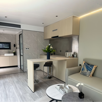Capsule spatiale moderne de haute qualité pour projets de vacances, cabine mobile en acier épaissi sur mesure, pod de vie économique commercial de 40 pieds