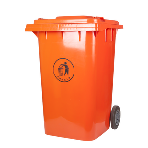 Grand bac d'extérieur conteneur <span class=keywords><strong>mobile</strong></span> de recyclage plastique 360L seau <span class=keywords><strong>orange</strong></span> deux ans de garantie seau seau HDPE haute densité - Product Image 1