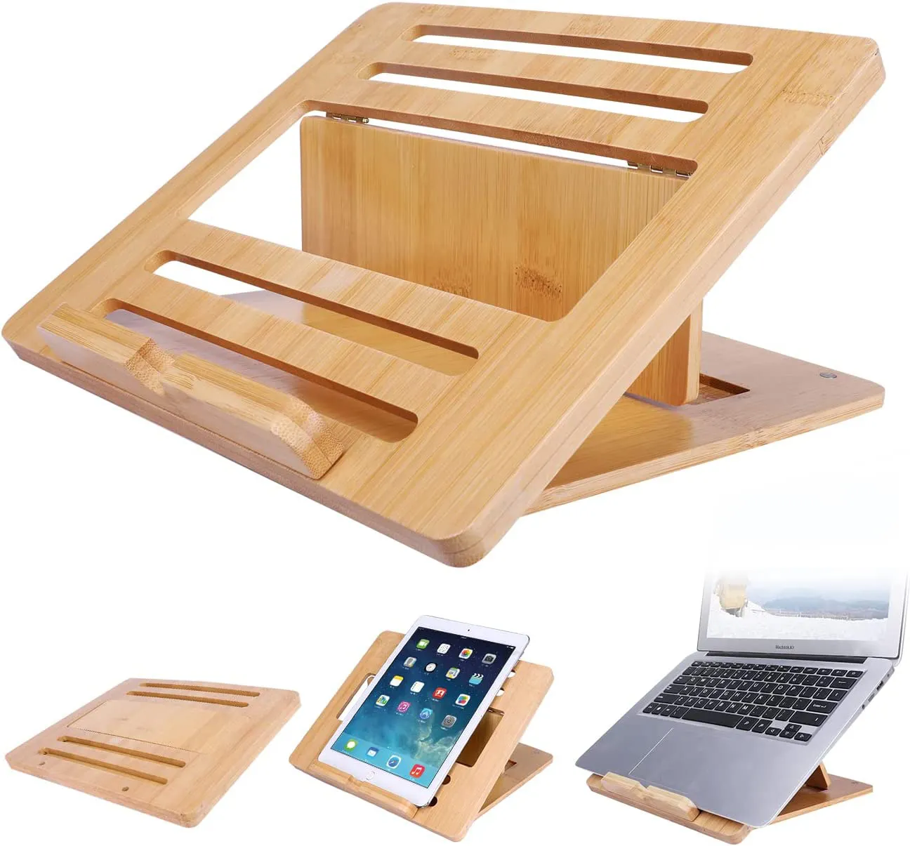 Складная бамбуковая подставка для ноутбука