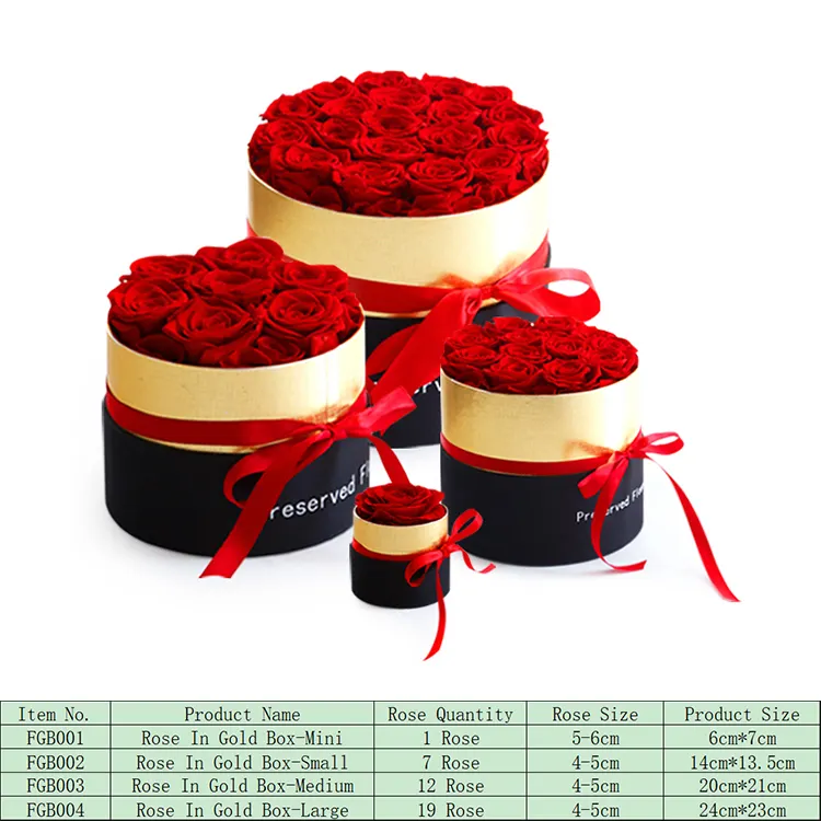 wholesale mothers valentines day flower gift real long lasting eternelle immortal infinity eternal forever preserved rose in box