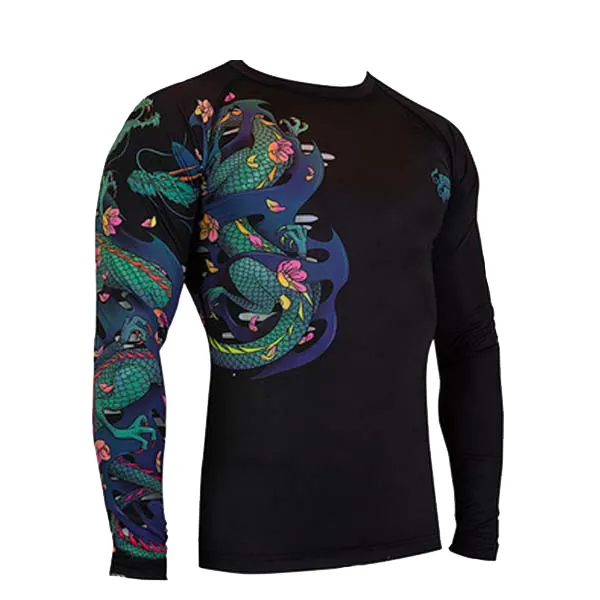 Custom Printed Rash Guard Wholesale Compression Shirts Sportswear Men Casual Custom Design MMA Custom Brands Brand Shorts Mma