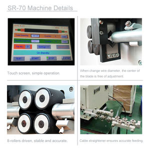 Machine à dénuder automatique SR-70 de coupe de grand fil Sinrad AC110V/220V 8 roues motrices pour câble Max 22mm - Product Image 3