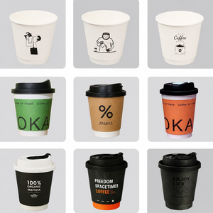 แก้วกาแฟกระดาษสองชั้นแบบใช้แล้วทิ้ง ขายดี พร้อมฝาปิด ผลิตจากกระดาษเคลือบ PLA ย่อยสลายได้ - Product Image 6