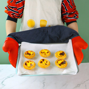 Extra Long Double Sided Silicone Oven Mitts Heat Resistant Baking Oven Gloves Silicone Insulated Hand Gloves for Baking Cooking - Product Image 1