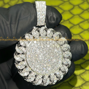 Haut de gamme or glacé Moissanite cercle pendentif collier pour hommes Hip Hop Rap Bling Style bijoux personnalisés rue mode chaîne - Product Image 1