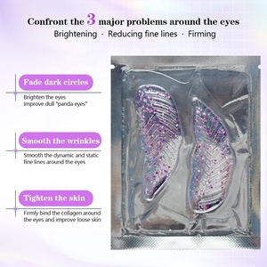 Patchs Hydrogel Anti-Âge au Collagène et aux Feuilles de Glitter Violettes, Hydratants, Anti-<span class=keywords><strong>Cernes</strong></span> et Anti-Poches, à Base d'Algues et d'Herbes, Marque Privée - Product Image 2