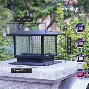 Luz de columna moderna para exteriores Hotel Villa Park impermeable de aluminio para jardín LED columna solar luces de pilar de puerta principal - Product Image 6