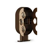 Cabinet à vin élégant et luxueux avec façade ovale et étagères de rangement multi-niveaux pour bar à domicile moderne