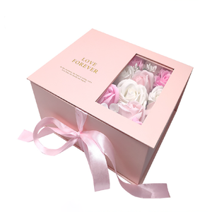 Elegant Flower Paper Cardboard Pink Color Valentine's Day Love Gift Paper Box