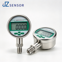 Manomètre numérique de terrain JZsensor avec interface multi-filetage, testeur de pression en acier inoxydable pour milieux huileux et aqueux