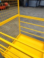 Plateforme de travail surélevée en acier robuste pour chariot élévateur avec cage de sécurité et panier de levage pour entrepôt et bâtiment