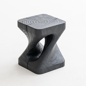 Tavolino <span class=keywords><strong>da</strong></span> Caffè e Sgabello Basso <span class=keywords><strong>in</strong></span> <span class=keywords><strong>Legno</strong></span> Massello Carbonizzato Nero Stile Wabi-Sabi Sanji, Arredamento per Soggiorno <span class=keywords><strong>in</strong></span> <span class=keywords><strong>Legno</strong></span> <span class=keywords><strong>Naturale</strong></span> - Product Image 6