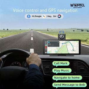 จอแสดงผลในรถยนต์แบบพกพาไร้สาย รองรับ Carplay และ Android Auto พร้อมกล้องติดรถยนต์ ระบบนำทาง GPS และเครื่องเสียงสเตอริโอ - Product Image 4