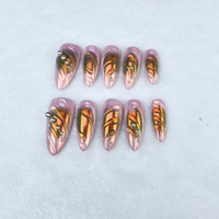 Vente en gros Amande 3D Gouttelettes d'eau faites à la main Faux ongles de différentes tailles