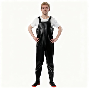 Salopette imperméable en PVC kaki en gros, pantalon de pêcheur imperméable pour les opérations de pêche - Product Image 2