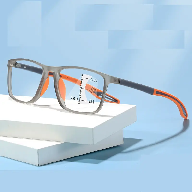 ดีไซน์ใหม่ TR90 แว่นอ่านหนังสือแบบโปรเกรสซีฟแบบ bifocal พร้อมเลนส์ multifocal แว่นอ่านหนังสือคุณภาพสูงป้องกันแสงสีฟ้า