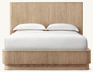 Lit double en bois massif de style américain classique moderne de luxe avec rangement, écologique et durable pour la maison ou la chambre d'hôtel - Product Image 4