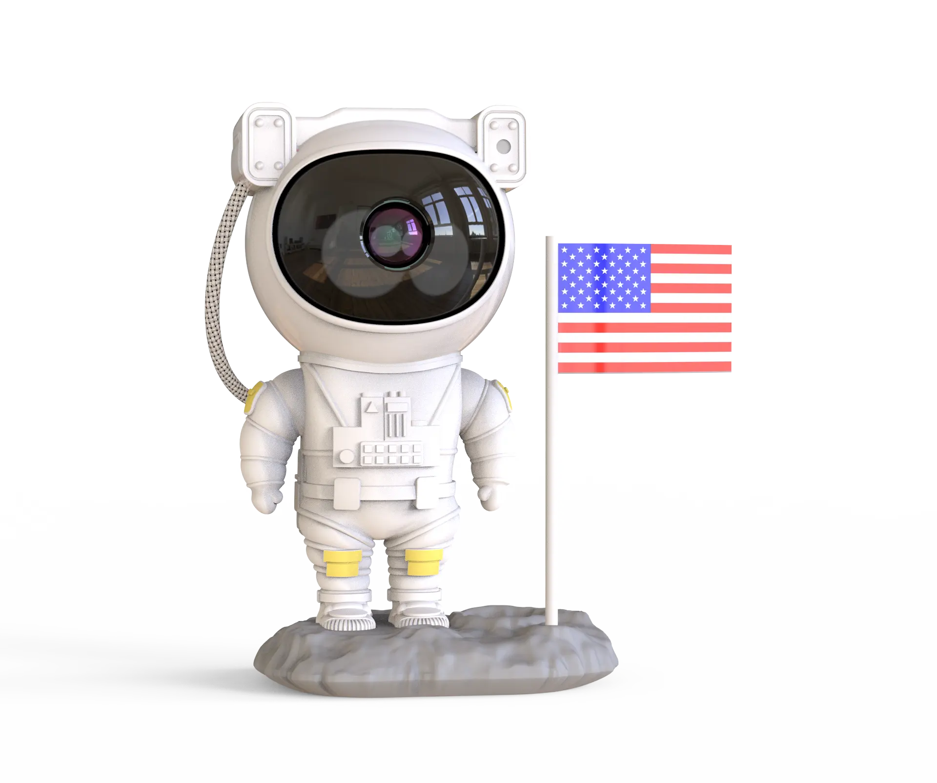 Cute LED Night Light Projection Lamp Room Ceiling Astronaut Star Galaxy Projector Light With Flag