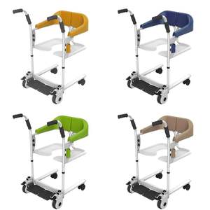 Carrito de Transferencia Multifuncional con Altura Ajustable, Silla de Ducha y Inodoro para Ancianos, Pacientes Encamado o Paralizados, Equipo de Seguridad para Baño - Product Image 3
