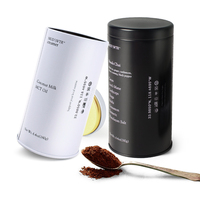 Boîtes à thé en étain blanc de luxe personnalisées, empilables, boîtes à café en poudre de champignon noir de qualité supérieure, boîtes à matcha, emballage Tn Can