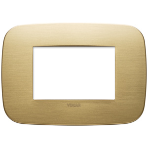 Plaque murale Vimar en laiton brossé 12,75x9,5cm pour prise simple - Product Image 1