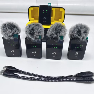 Mini Grabación de reducción de ruido profesional, micrófono de Clip de cuello inalámbrico, 1 arrastre 4, cámara de teléfono IP Android, micrófono de solapa Lavalier - Product Image 1