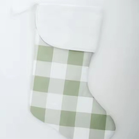 Vente en gros Bas de Noël Vichy Bas de Noël Chaussettes de Noël en toile de coton